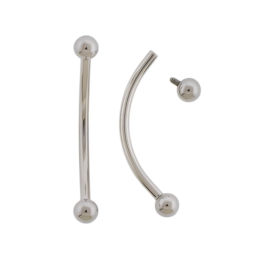 16G Internally Threaded Steel Curved Barbells | Body Jewelry | Wiccan Center