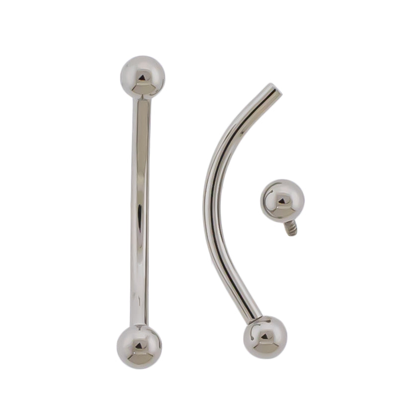 16G Internally Threaded Steel Curved Barbells | Body Jewelry | Wiccan Center