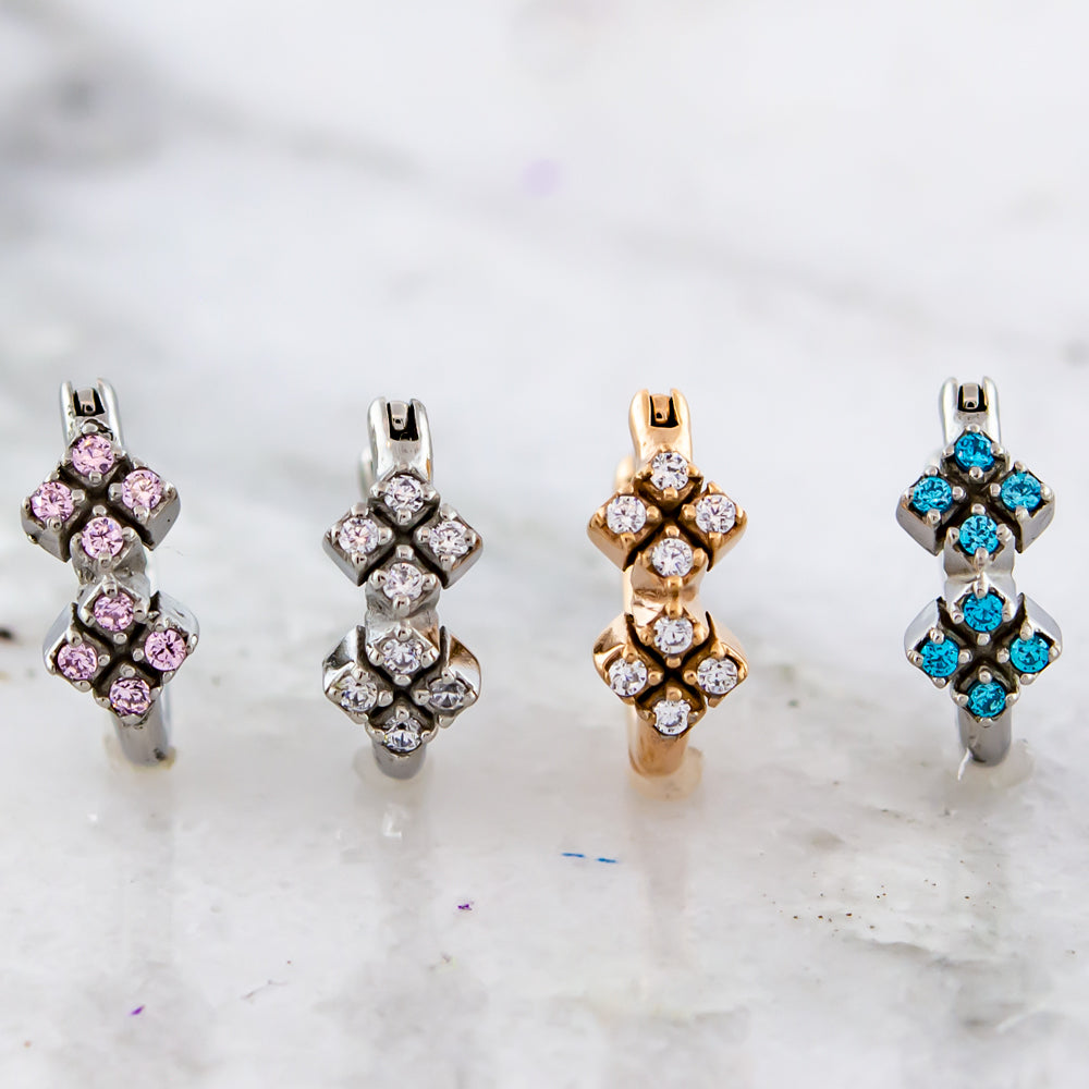 Ear Clicker - Geometric Gem Cluster 16G | Body Jewelry | Wiccan Center