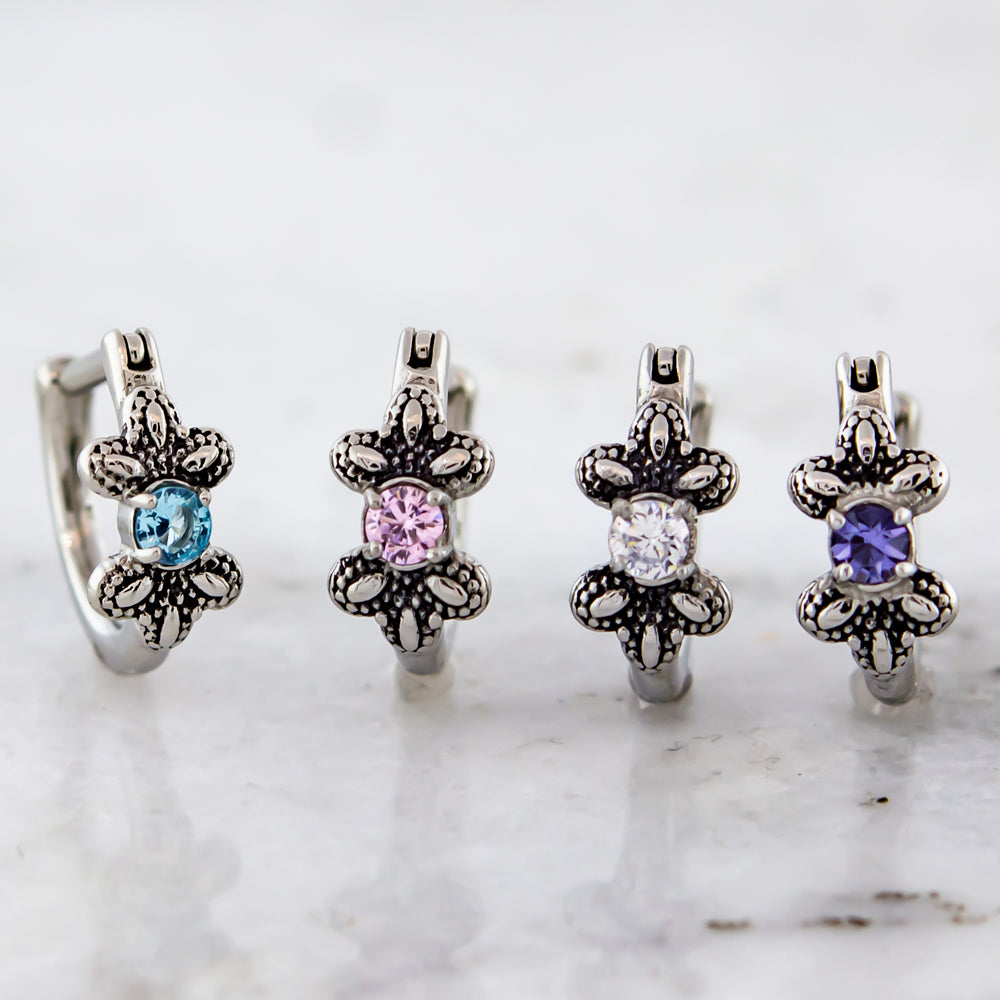Ear Clicker - Petals and Gem 16G | Body Jewelry | Wiccan Center