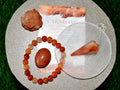Carnelian Crystal Gift Set For Emotional Support and Protection, Real Polished Gemstones. | Merkaba & Platonic Solids | Wiccan Center