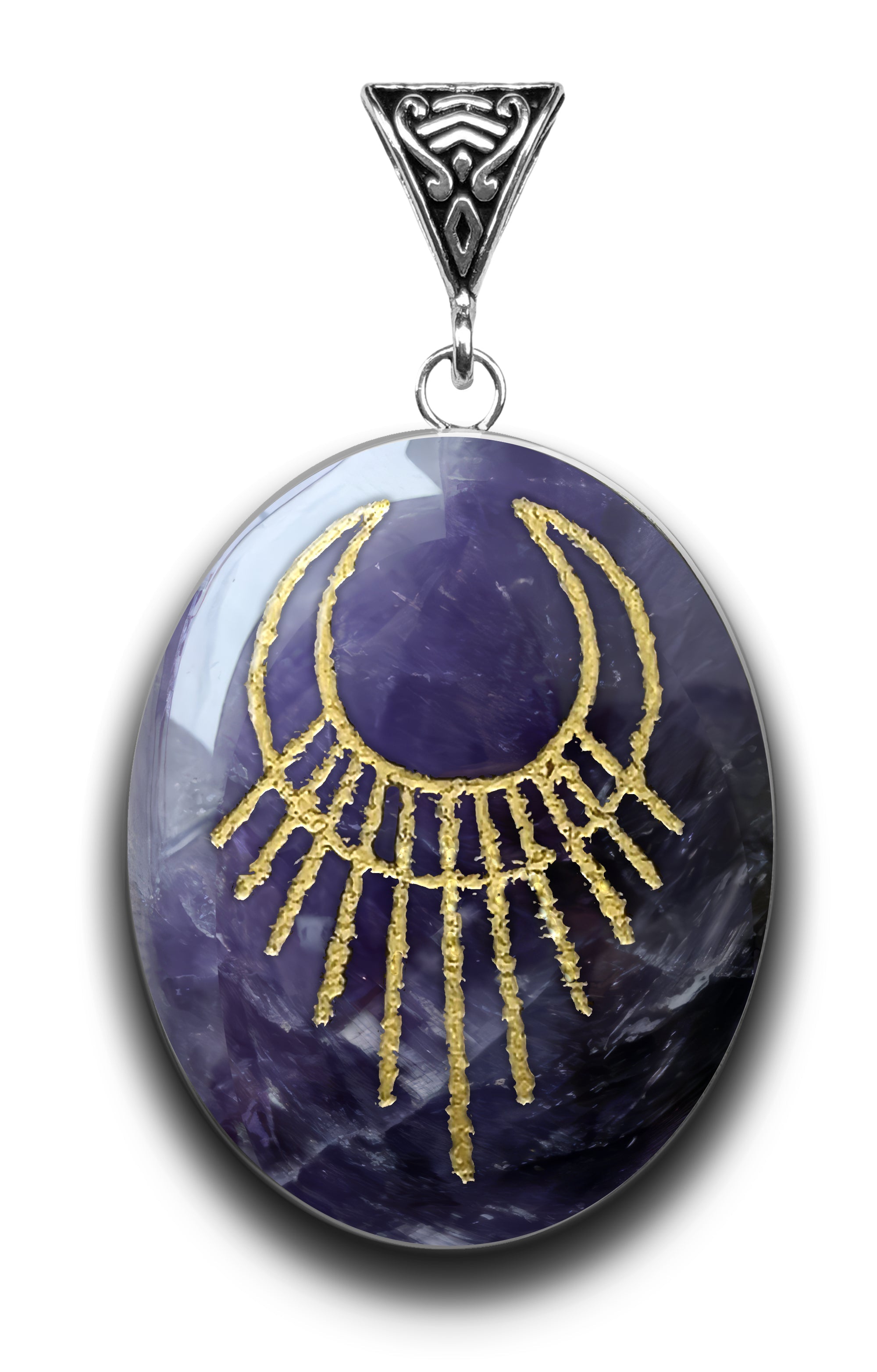 Amethyst Rising Woman Symbology Gemstone for Alchemy | Symbology Gemstone Pendants | Wiccan Center