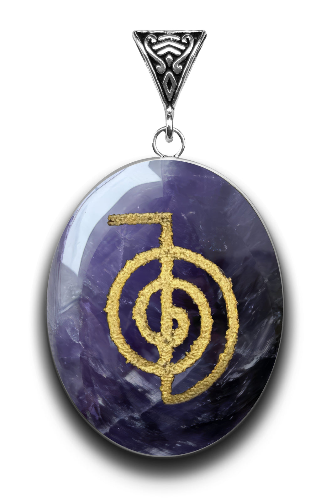Amethyst Choku Rei Symbology Gemstone for Clearing Negative Energy | Symbology Gemstone Pendants | Wiccan Center