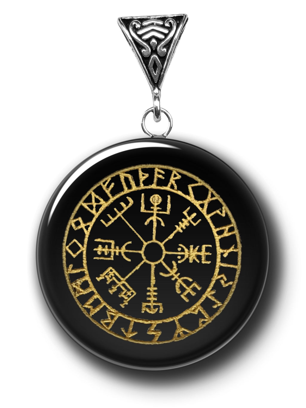 Obsidian Vegvisir Symbology Gemstone for Direction | Symbology Gemstone Pendants | Wiccan Center
