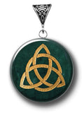 Jade Triquetra Symbology Gemstone for Harmony | Symbology Gemstone Pendants | Wiccan Center