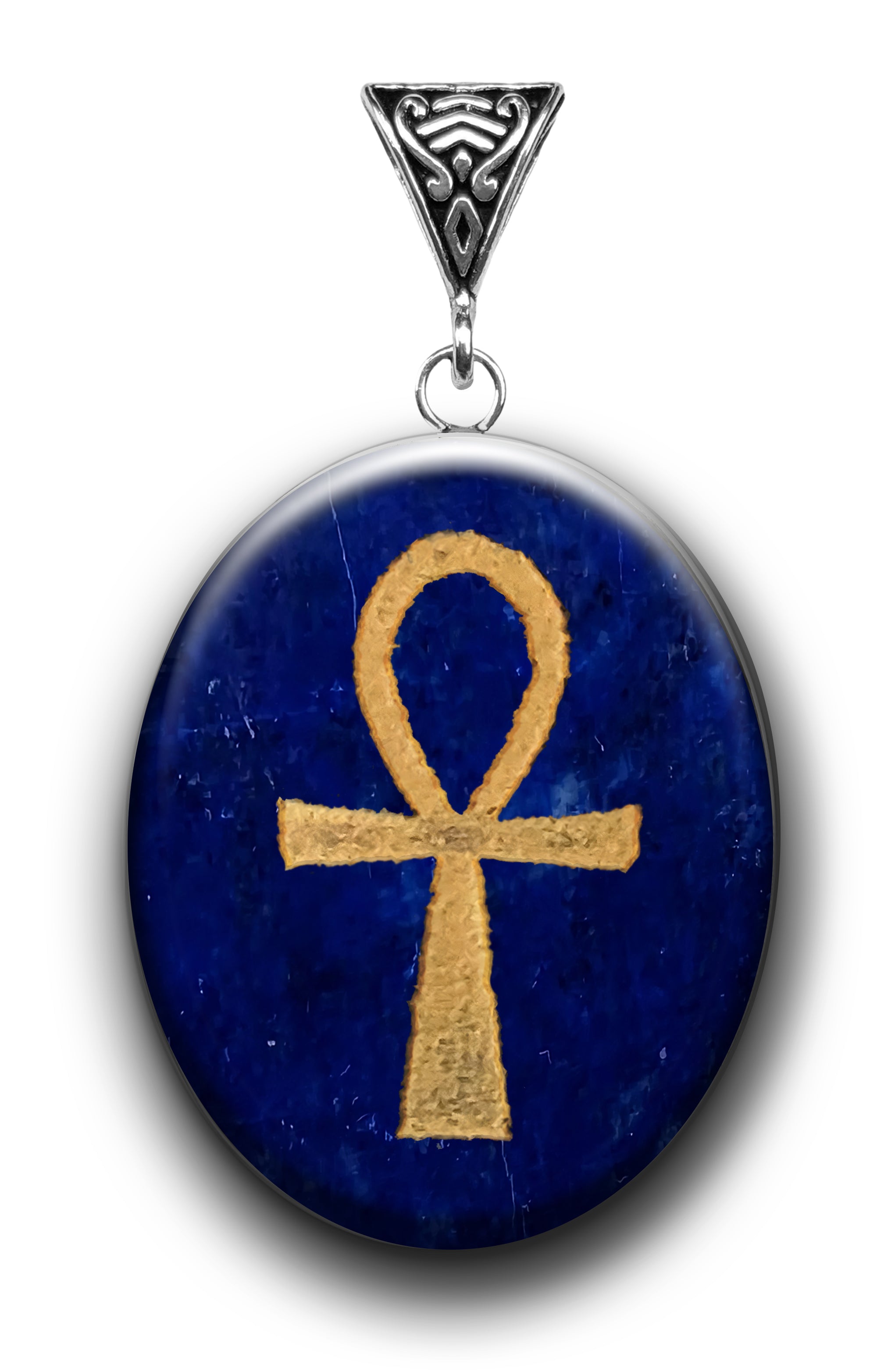 Lapis Ankh Symbology Gemstone for Fertility | Symbology Gemstone Pendants | Wiccan Center