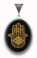 Obsidian Hamsa UP Symbology Gemstone for Warding | Symbology Gemstones | Wiccan Center
