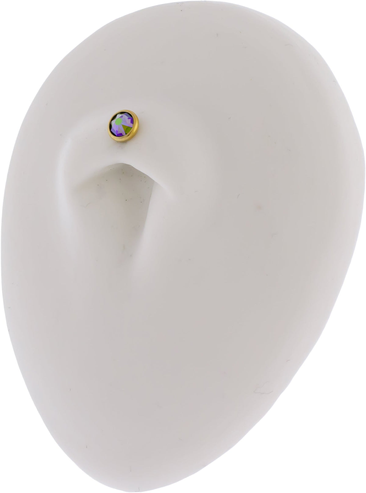 Steel Internally Threaded Gold PVD Gem Disc 16G | Body Jewelry | Wiccan Center