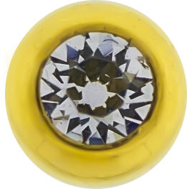 Steel Externally Threaded End - Gold PVD Coated Balls W/ Gems 14G | Body Jewelry | Wiccan Center