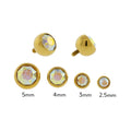 Steel Internally Threaded Gold PVD Gem Ball 16G | Body Jewelry | Wiccan Center