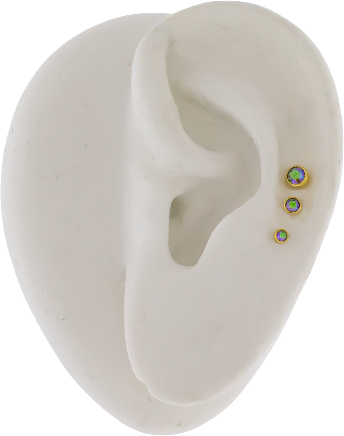 Steel Internally Threaded Gold PVD Gem Ball 16G