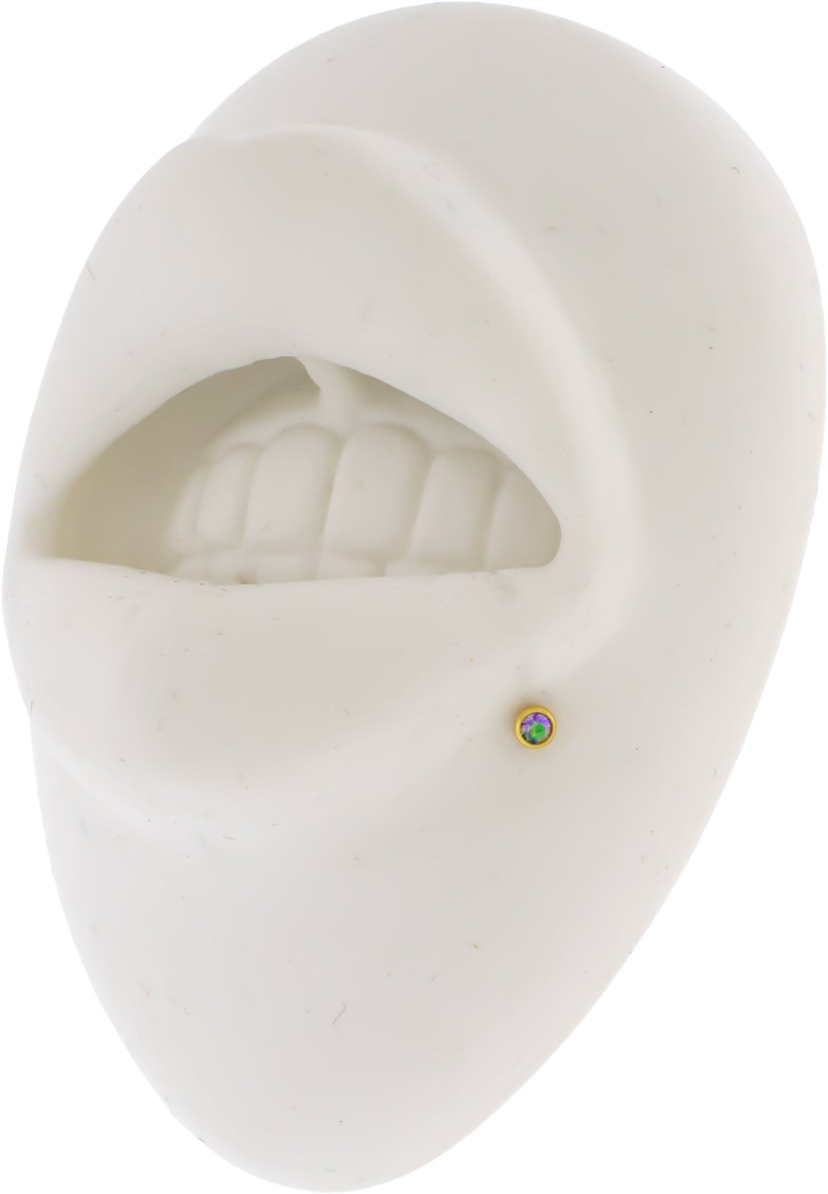 Steel Internally Threaded Gold PVD Gem Ball 16G