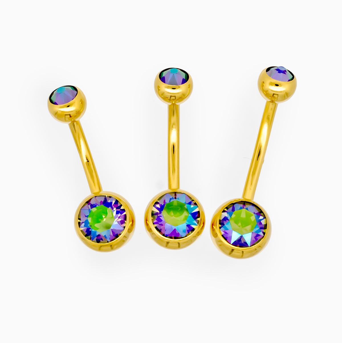 Steel Externally Threaded Navel Ring W/ Gold PVD | Body Jewelry | Wiccan Center