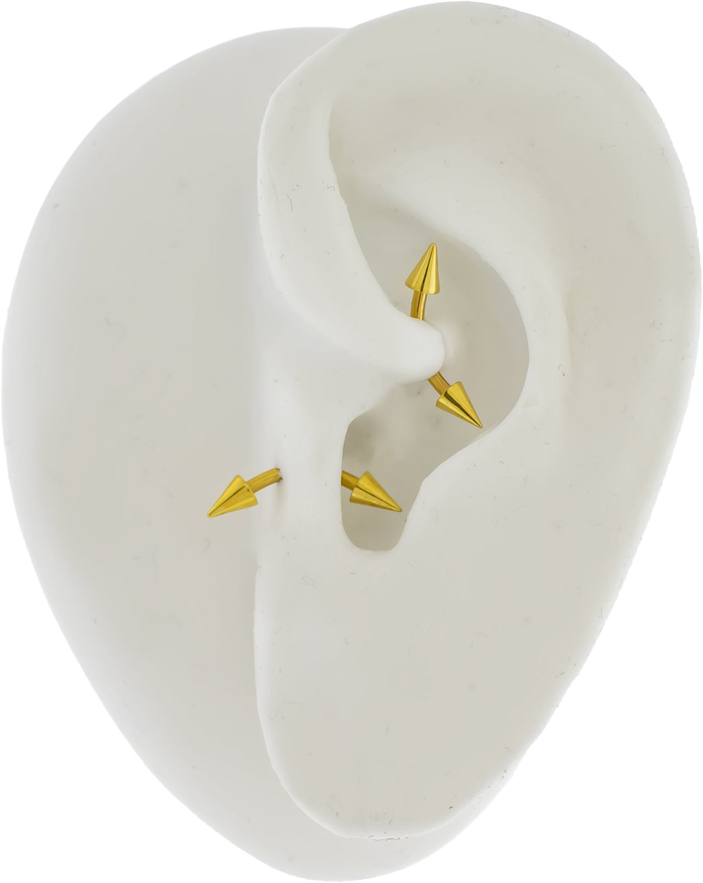 Steel Externally Threaded Curved Barbell With Cones W/ Gold PVD | Body Jewelry | Wiccan Center