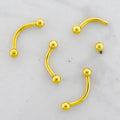 Steel Internally Threaded Curved Barbell W/ Gold PVD | Body Jewelry | Wiccan Center