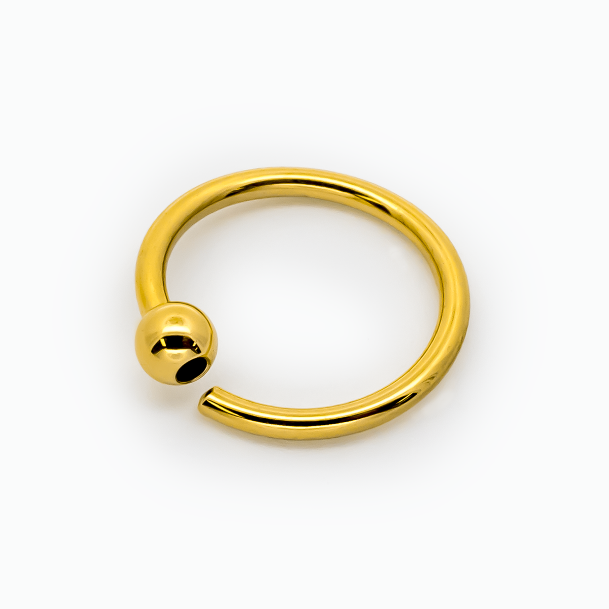 14G - 20G Gold Plated Steel Fixed Bead Captive Rings | Body Jewelry | Wiccan Center