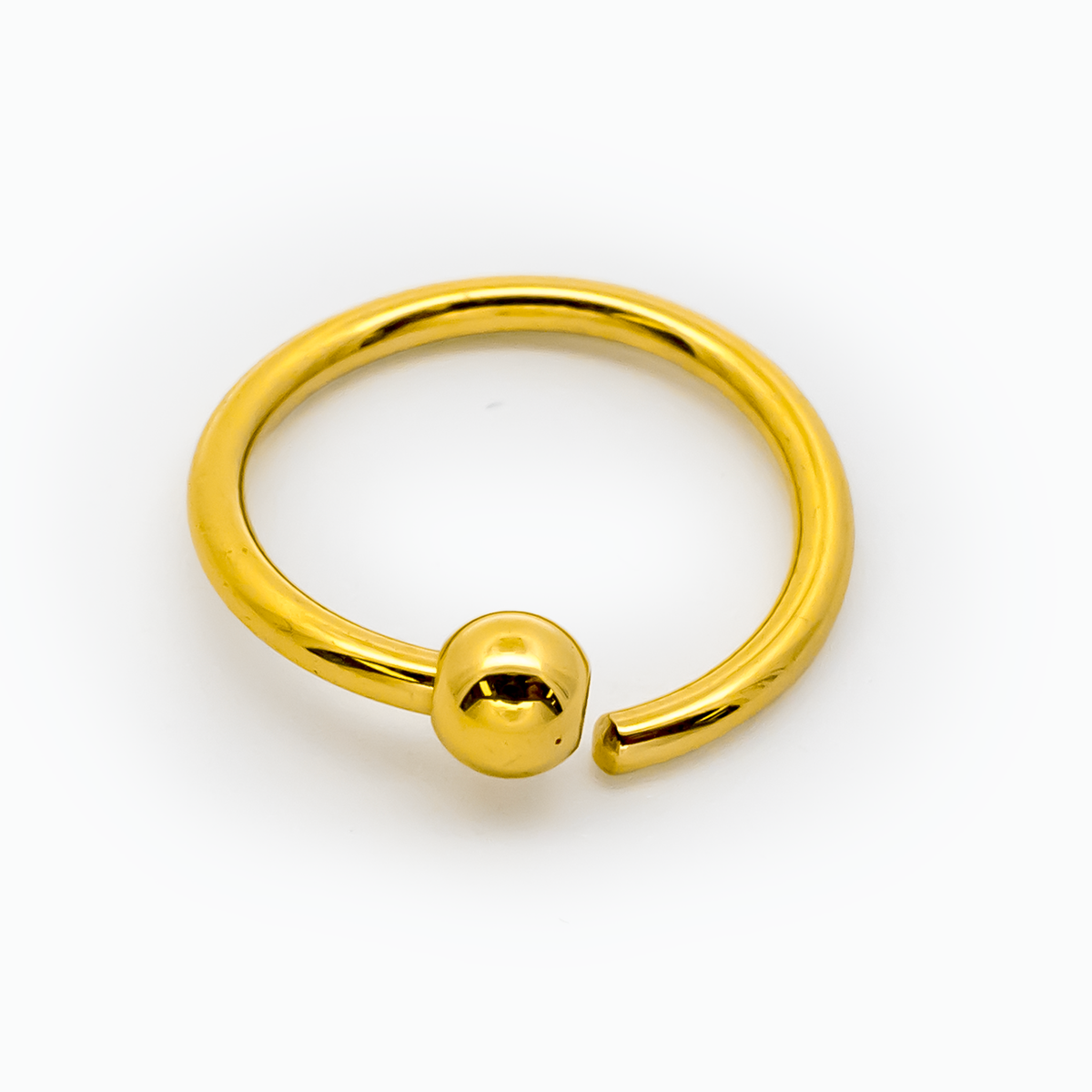 14G - 20G Gold Plated Steel Fixed Bead Captive Rings | Body Jewelry | Wiccan Center
