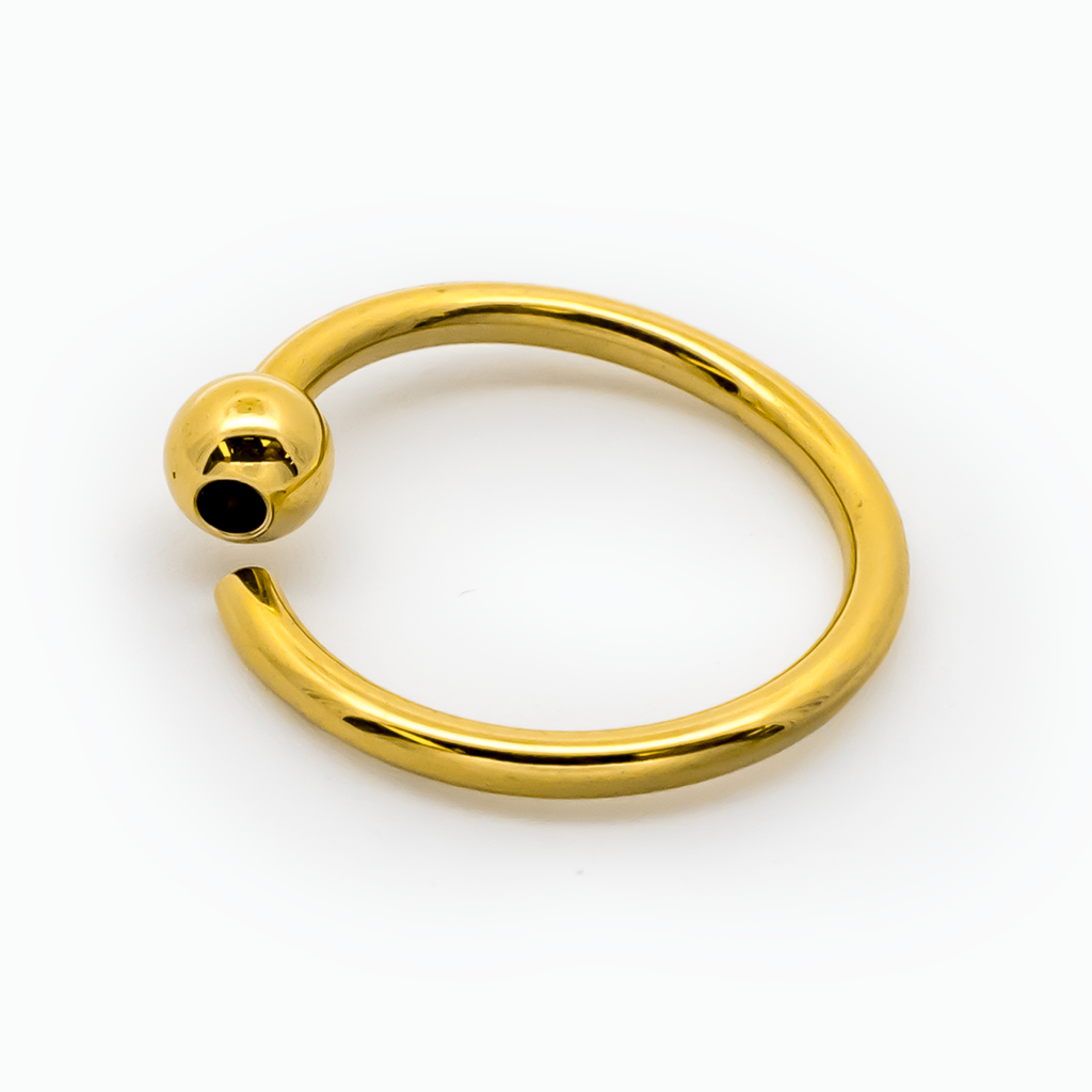 14G - 20G Gold Plated Steel Fixed Bead Captive Rings | Body Jewelry | Wiccan Center
