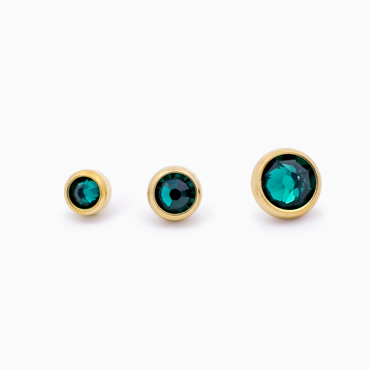 Steel Internally Threaded Gold PVD Gem Disc 16G