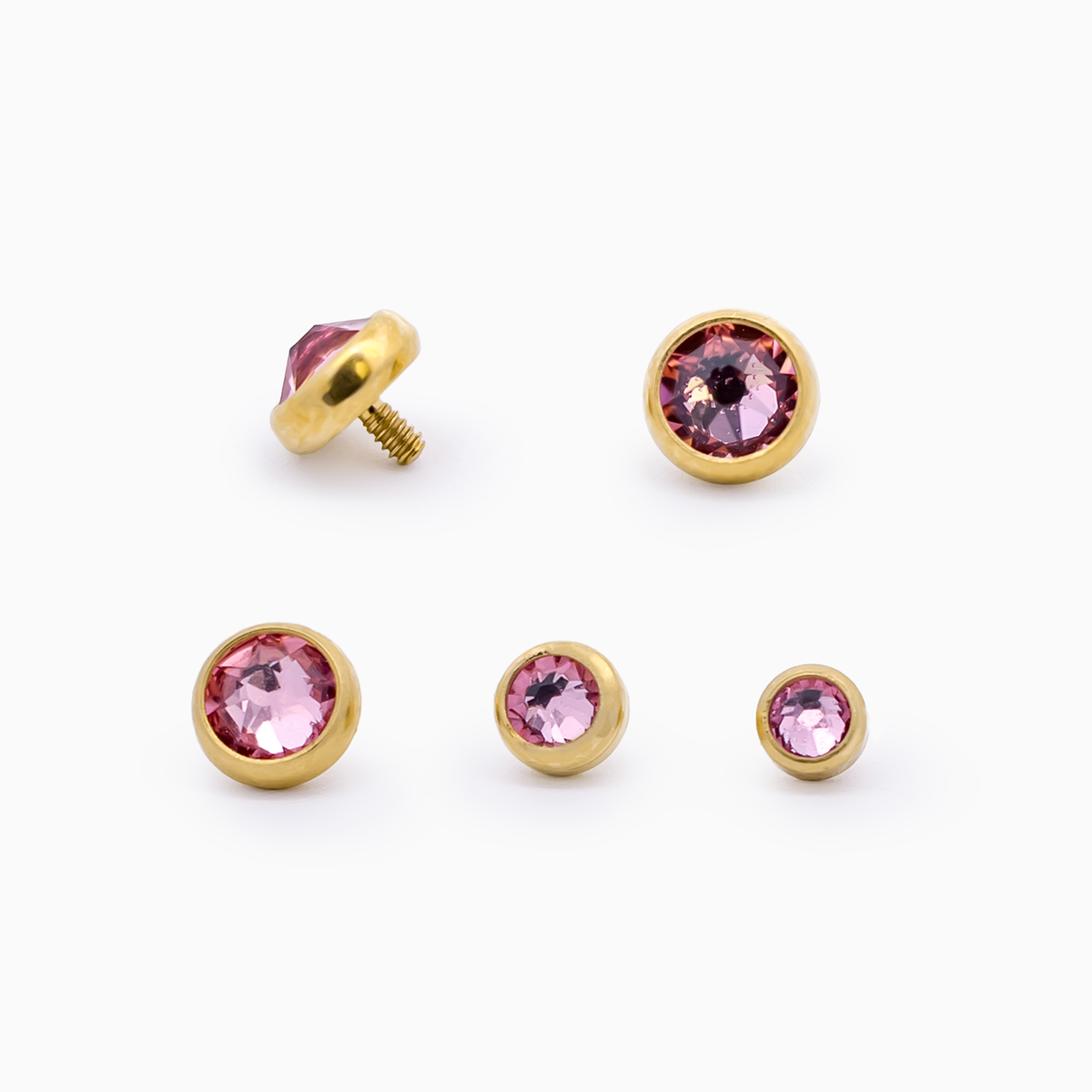 Steel Internally Threaded Gold PVD Gem Disc 16G