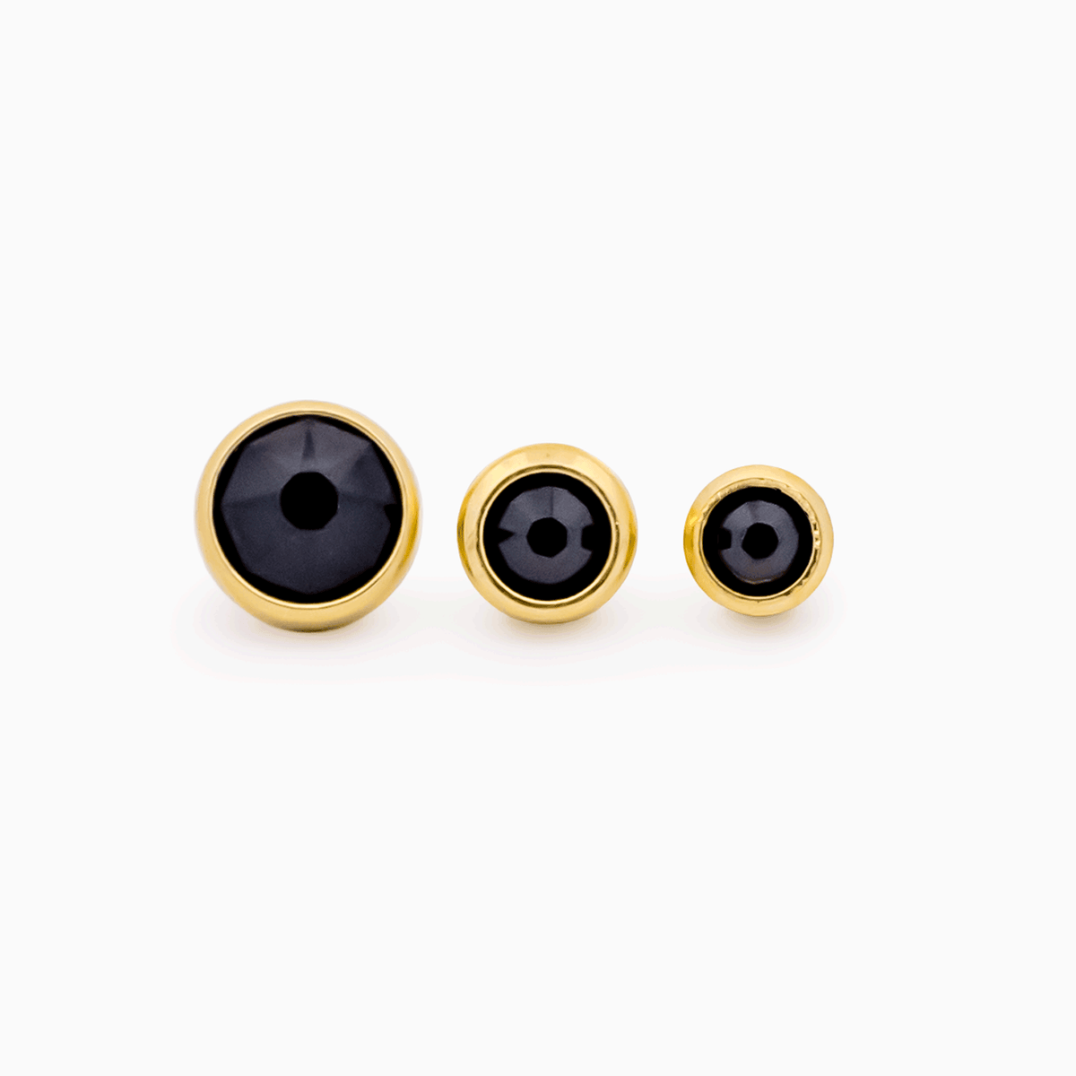 Steel Internally Threaded Gold PVD Gem Disc 16G