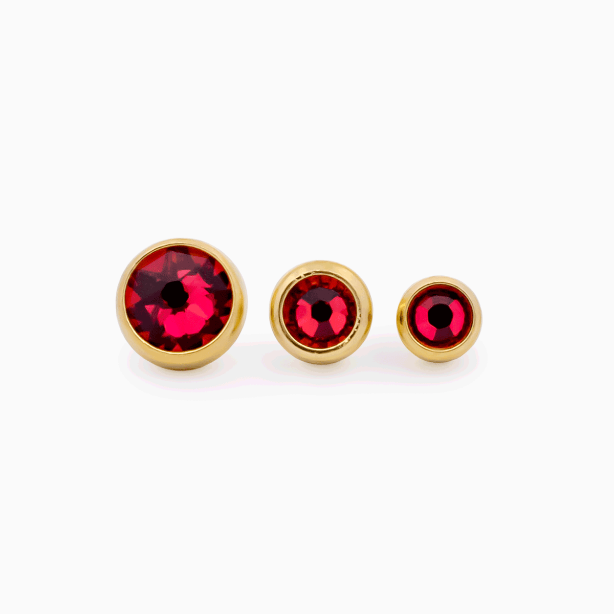 Steel Internally Threaded Gold PVD Gem Disc 16G