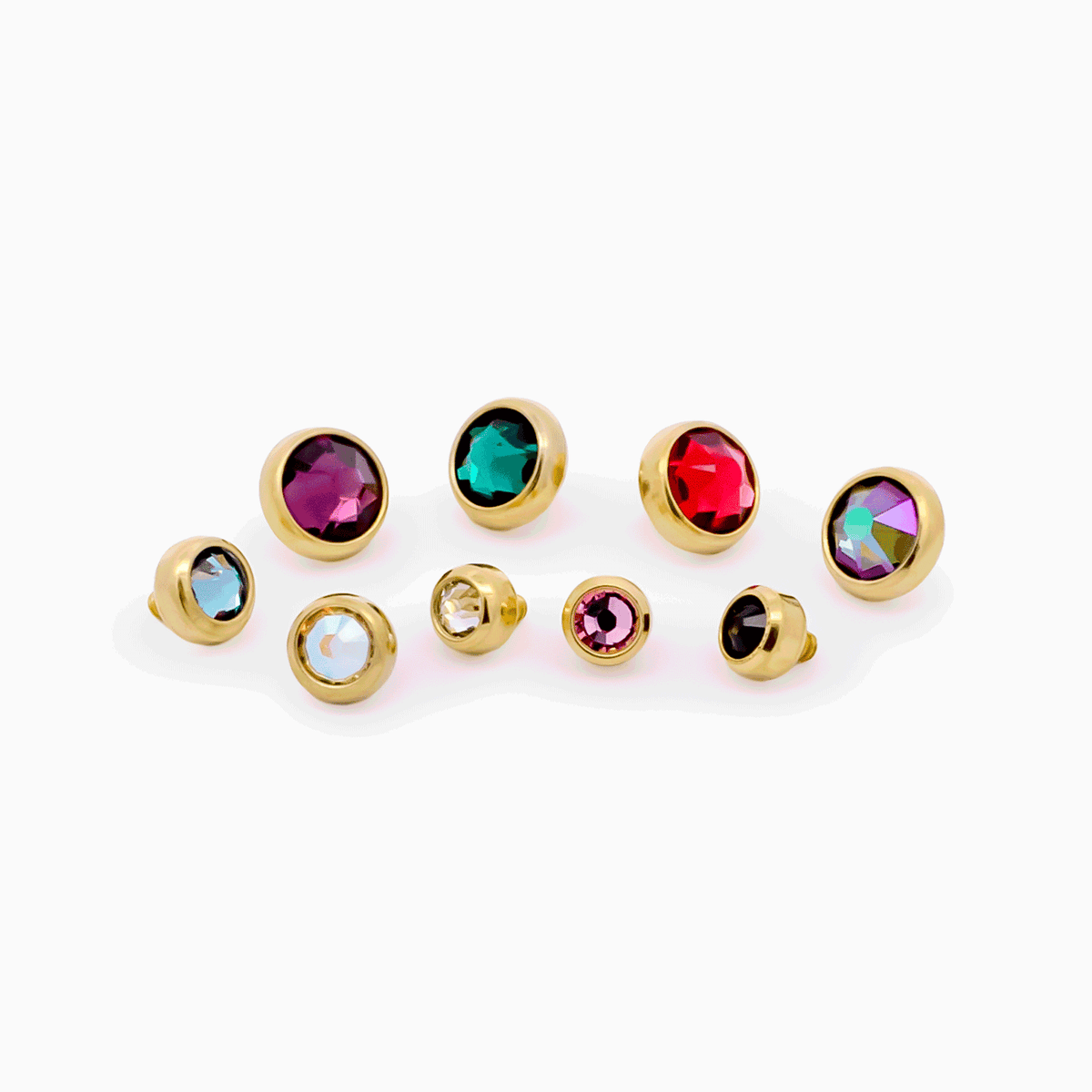 Steel Internally Threaded Gold PVD Gem Disc 16G