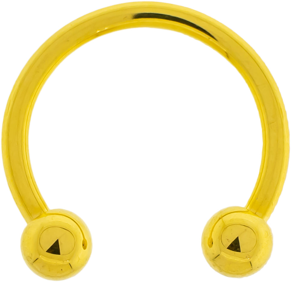 Steel Externally Threaded Horseshoe W/ Gold PVD | Body Jewelry | Wiccan Center