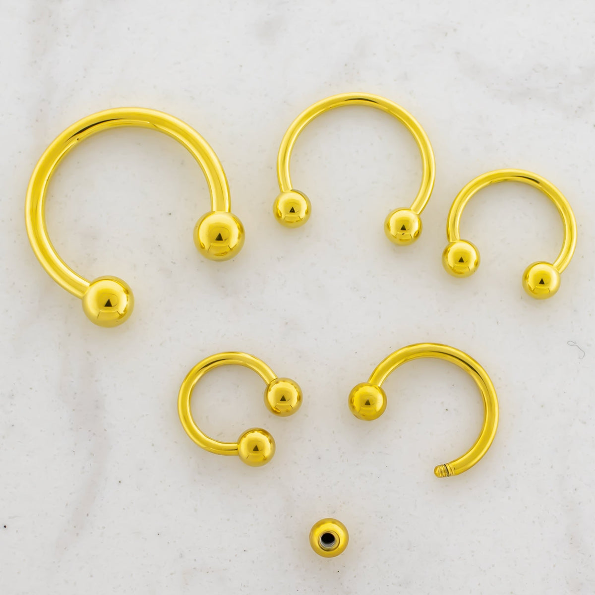 Steel Externally Threaded Horseshoe W/ Gold PVD | Body Jewelry | Wiccan Center