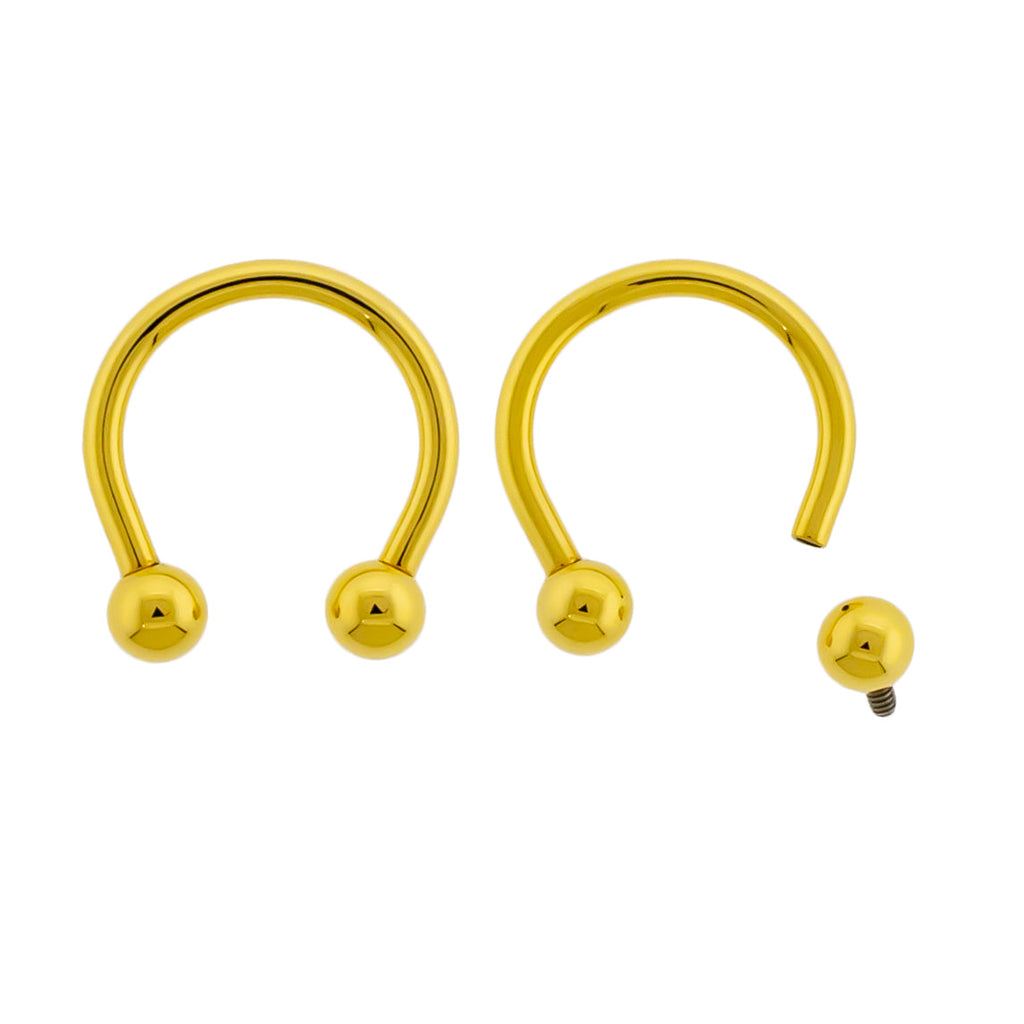 Steel Internally Threaded Horseshoe W/ Gold PVD | Body Jewelry | Wiccan Center
