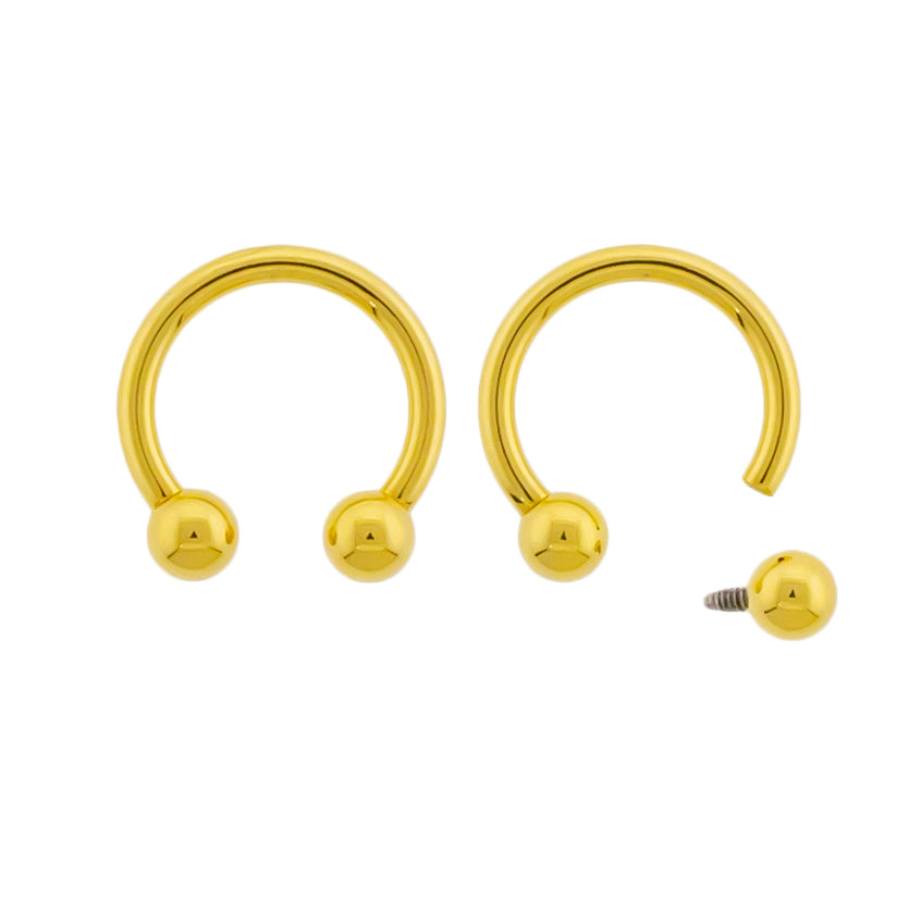 Steel Internally Threaded Horseshoe W/ Gold PVD | Body Jewelry | Wiccan Center