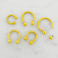 Steel Internally Threaded Horseshoe W/ Gold PVD | Body Jewelry | Wiccan Center