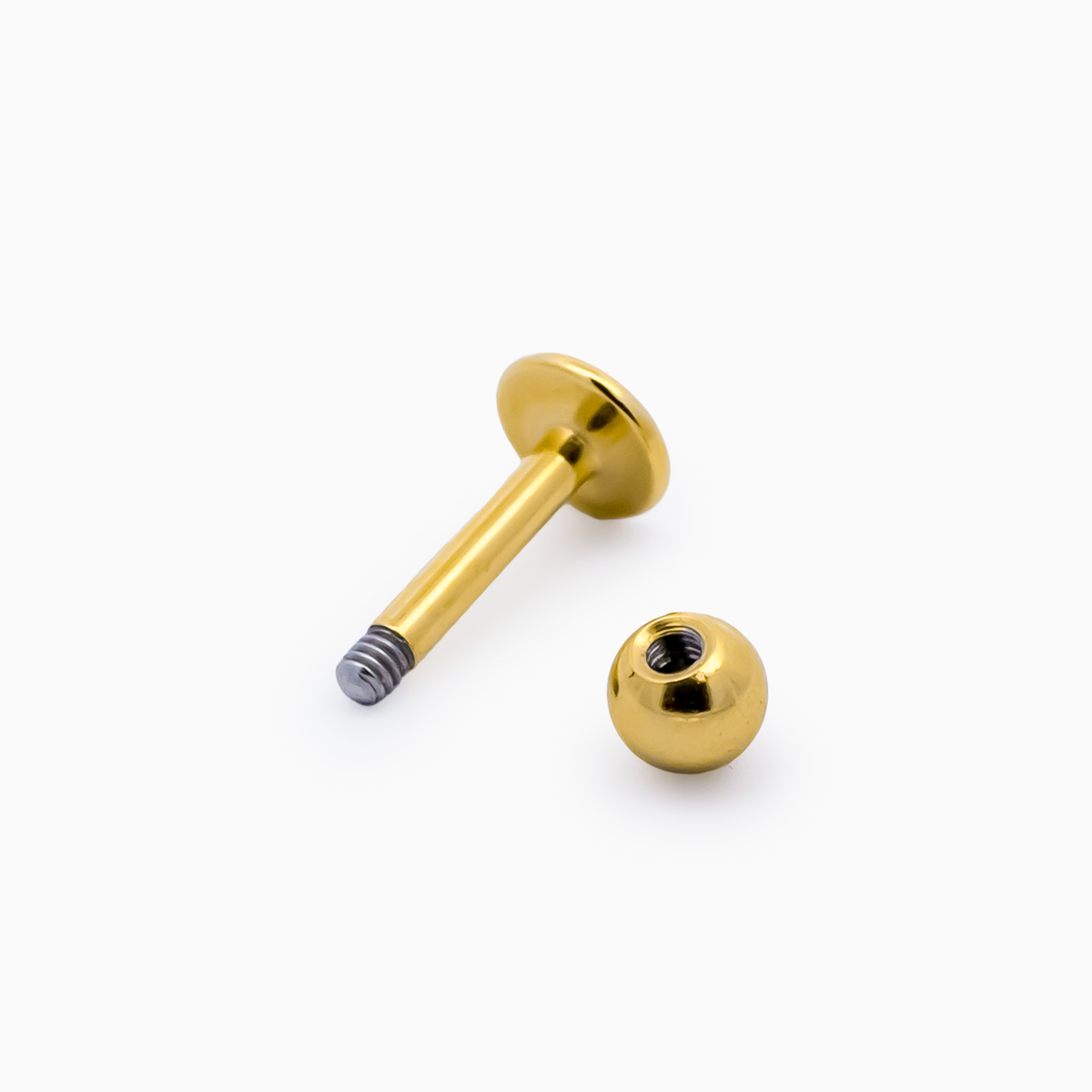 Steel Externally Threaded Labret – Gold PVD 16G | Body Jewelry | Wiccan Center