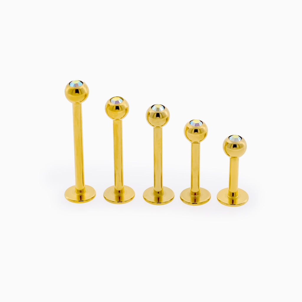 Steel Externally Threaded Labret – Gold PVD 16G | Body Jewelry | Wiccan Center