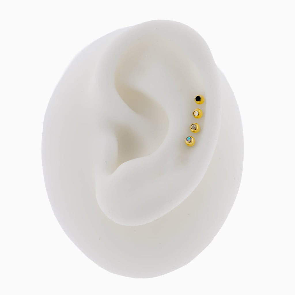 Steel Externally Threaded Labret – Gold PVD 16G | Body Jewelry | Wiccan Center
