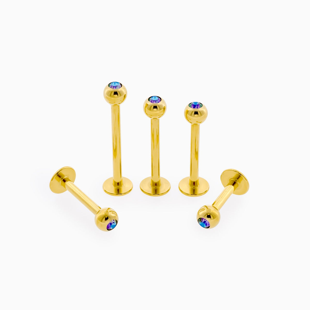 Steel Externally Threaded Labret – Gold PVD 16G | Body Jewelry | Wiccan Center