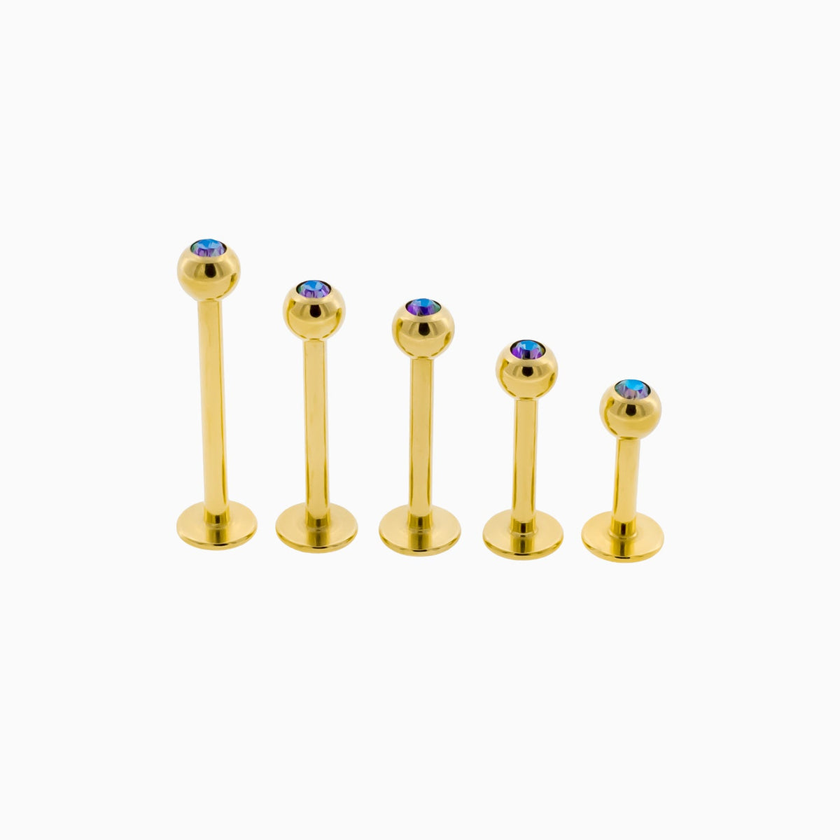 Steel Externally Threaded Labret – Gold PVD 16G | Body Jewelry | Wiccan Center