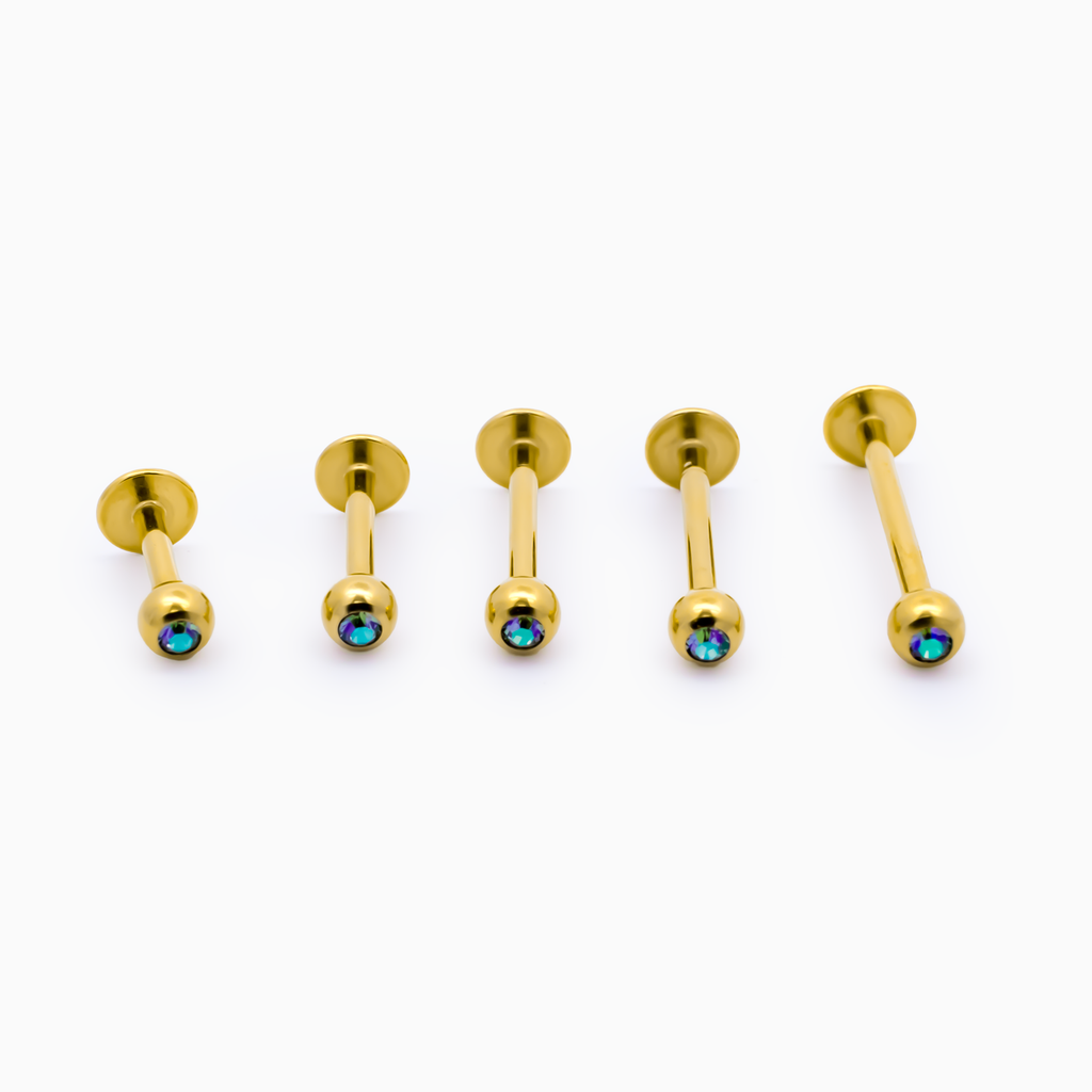 Steel Externally Threaded Labret – Gold PVD 16G | Body Jewelry | Wiccan Center