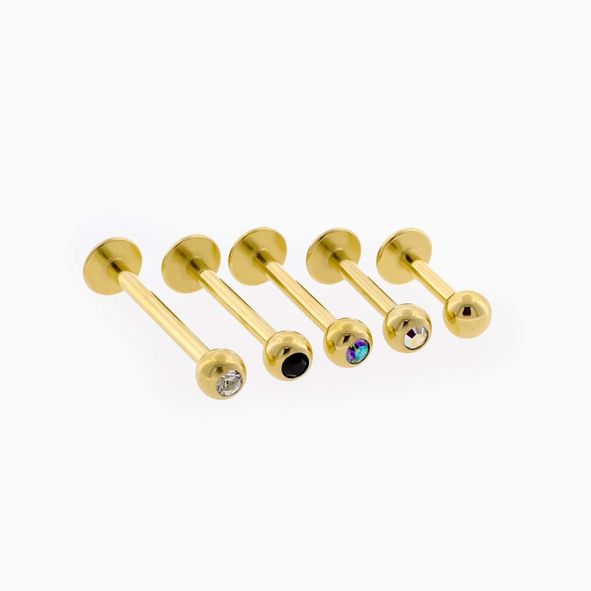 Steel Externally Threaded Labret – Gold PVD 16G | Body Jewelry | Wiccan Center