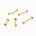 Steel Externally Threaded Labret – Gold PVD 16G | Body Jewelry | Wiccan Center
