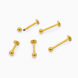 Steel Externally Threaded Labret – Gold PVD 16G | Body Jewelry | Wiccan Center