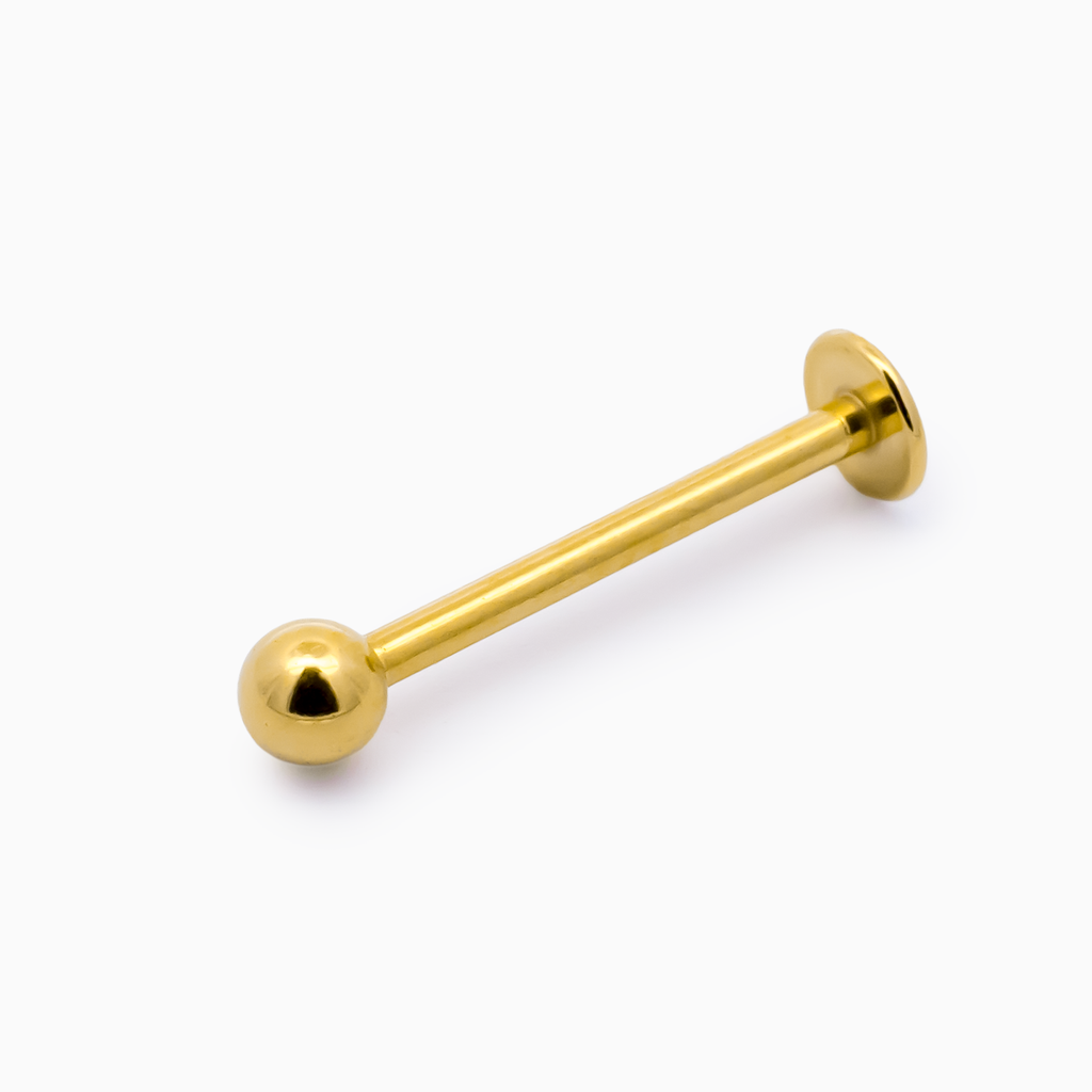 Steel Externally Threaded Labret – Gold PVD 16G | Body Jewelry | Wiccan Center