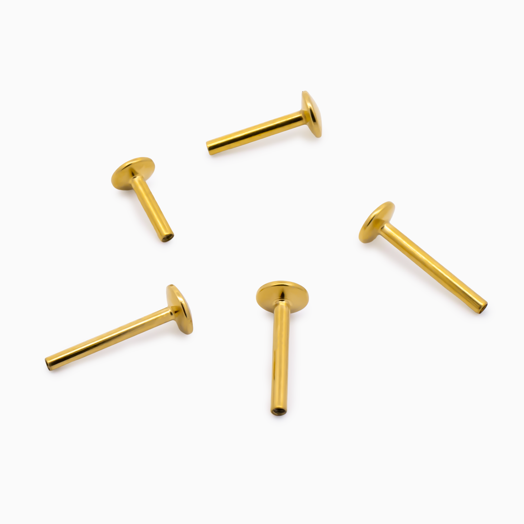Steel Internally Threaded Labrets - Gold PVD | Body Jewelry | Wiccan Center