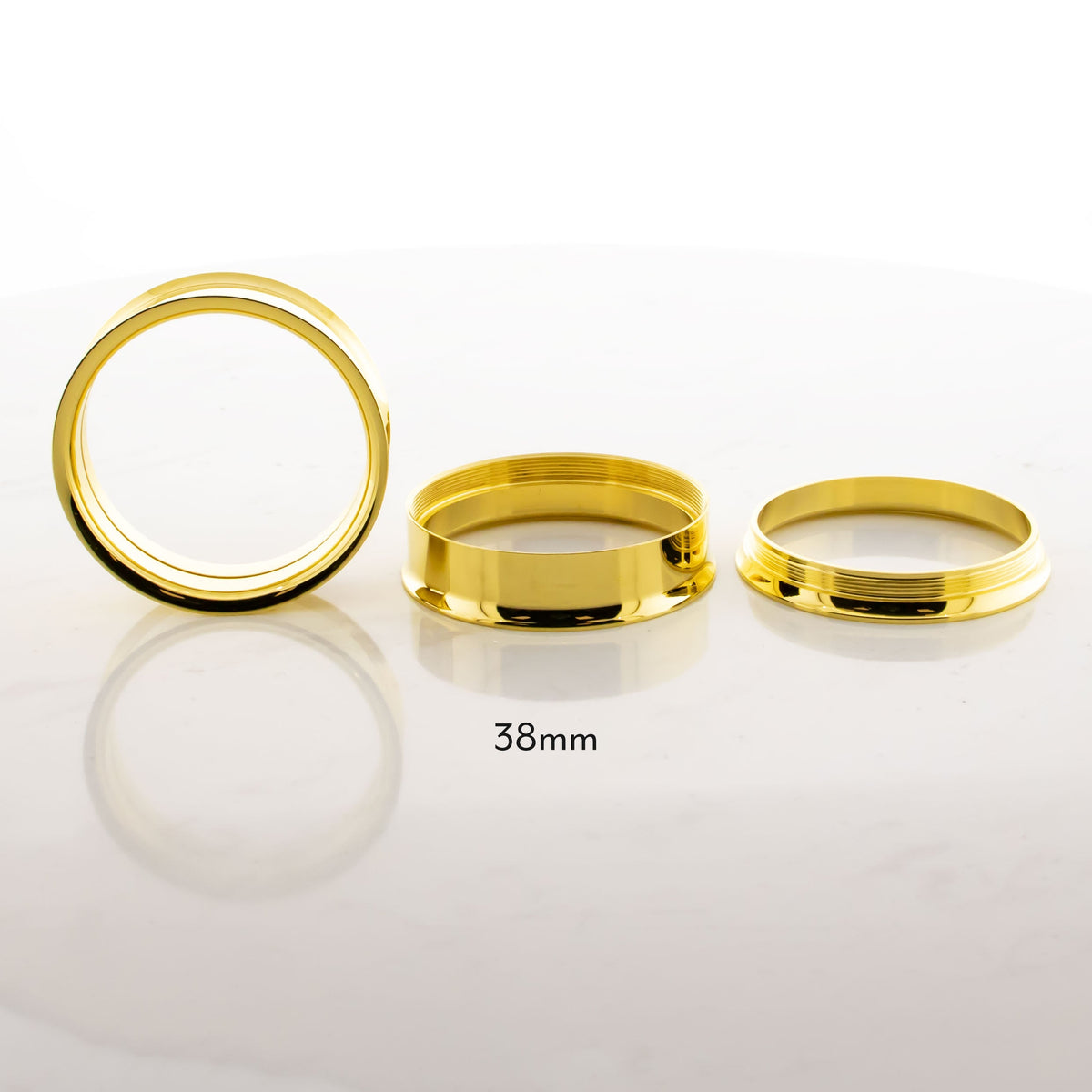 Gold Steel Double Flare Tunnels - Internally Threaded | Body Jewelry | Wiccan Center