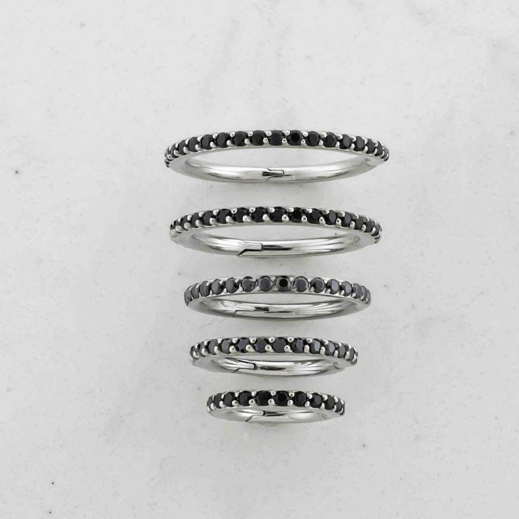 16G Steel Hinged Segment Rings With Colored Gems | Body Jewelry | Wiccan Center