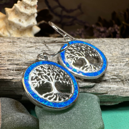 Opal Tree of Life Earrings | Dangle Earrings | Wiccan Center
