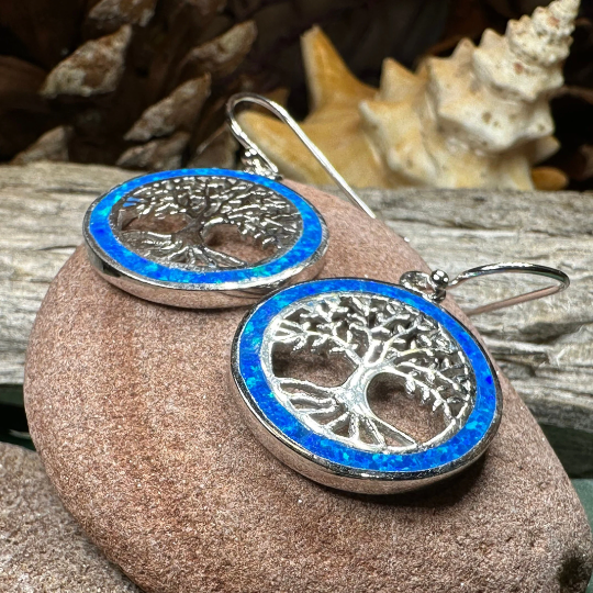Opal Tree of Life Earrings | Dangle Earrings | Wiccan Center