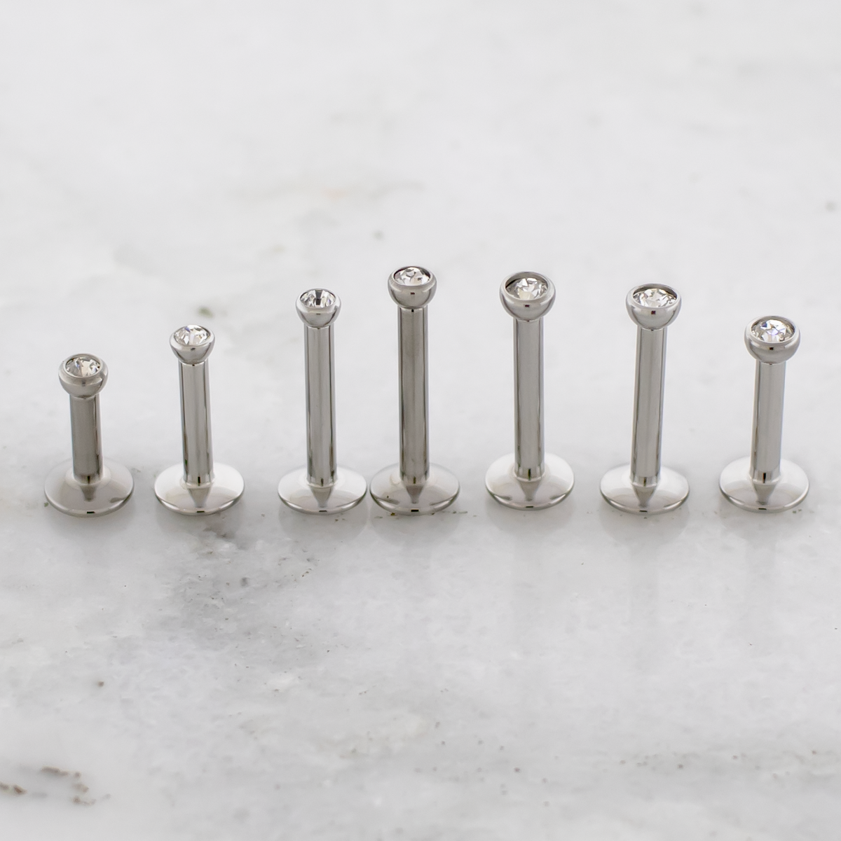 14G Steel Internally Threaded Labret w/Premium Crystal | Body Jewelry | Wiccan Center