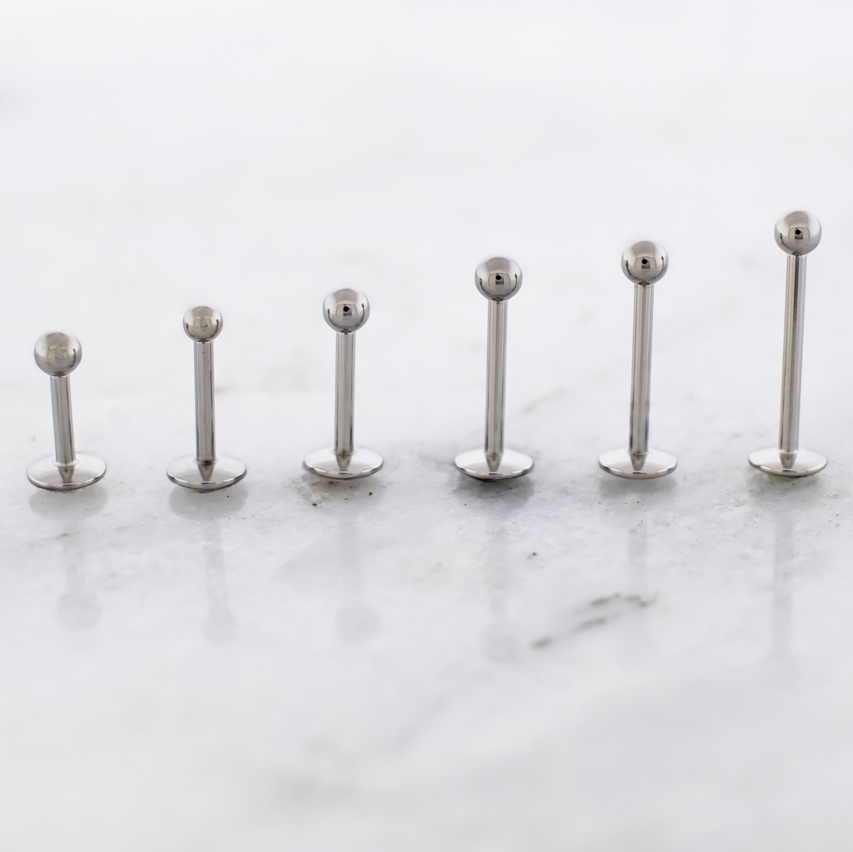 14G Internally Threaded Steel Labret with Ball | Body Jewelry | Wiccan Center