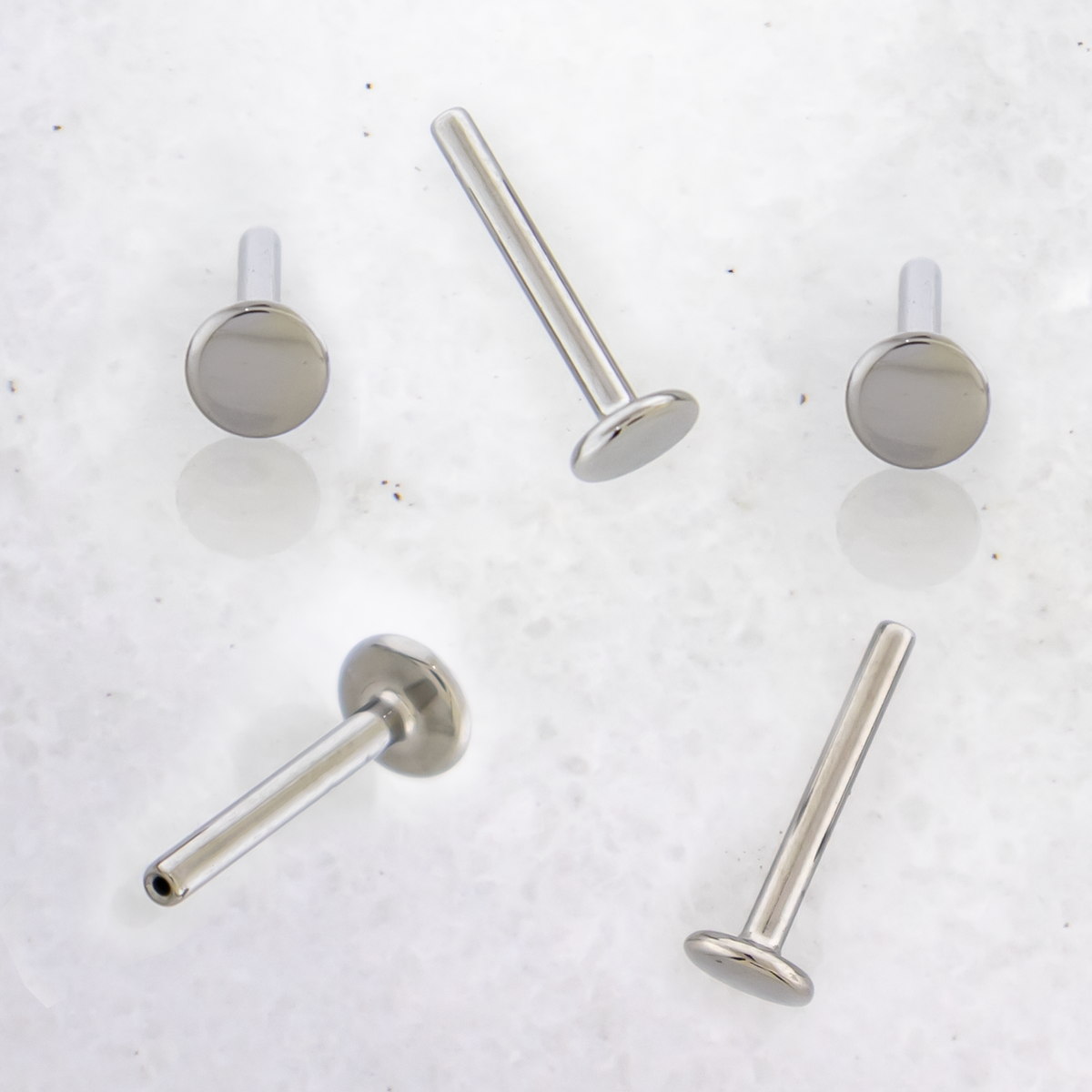 16G/18G Steel Internally Threaded Labret Post- 4mm back | Body Jewelry | Wiccan Center